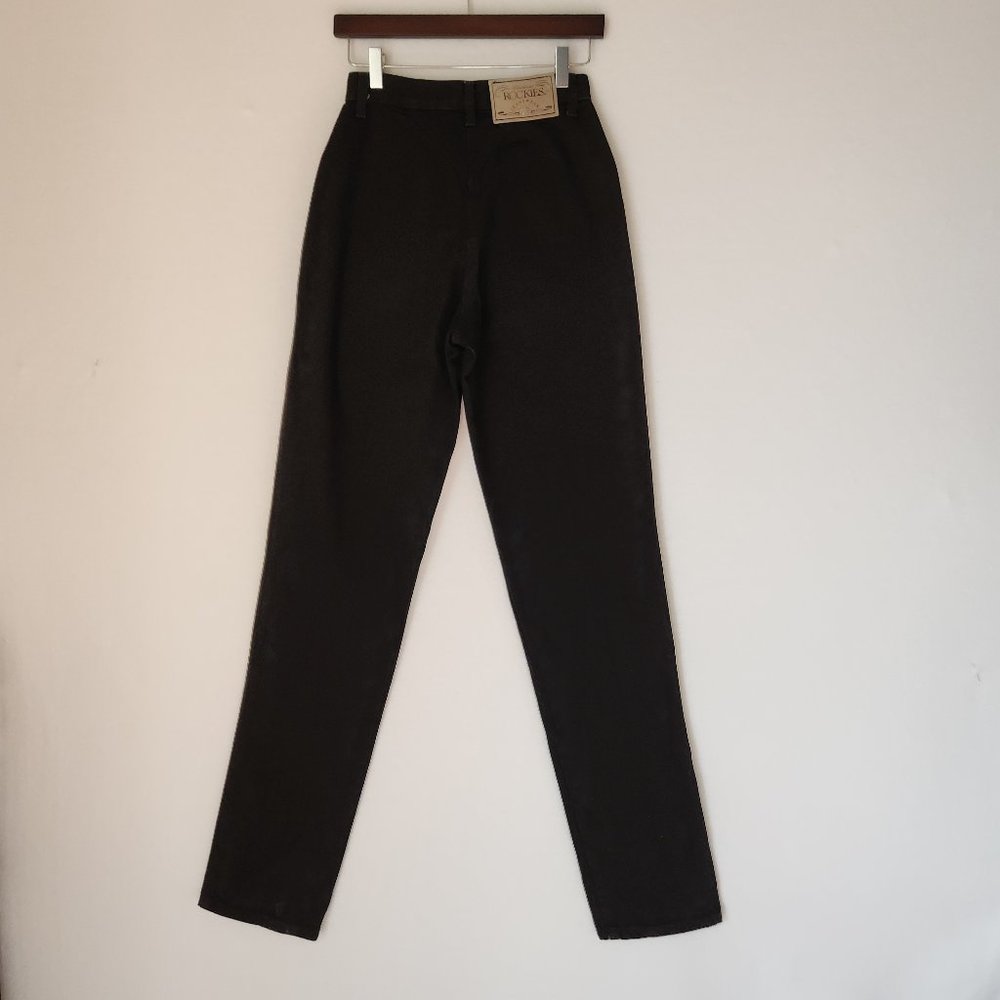 Vintage Rockies Y-York High Waist Jean Bareback Black Cotton - Picture 5 of 9